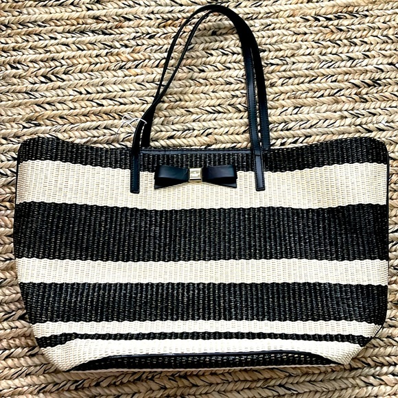 Kate Spade Bow Straw Beach Bag NWOT - Picture 10 of 10